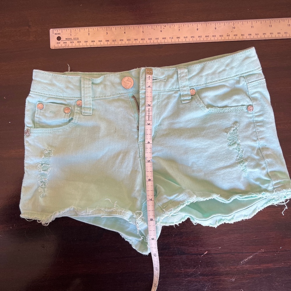 Scissor mint denim shorts girls 10